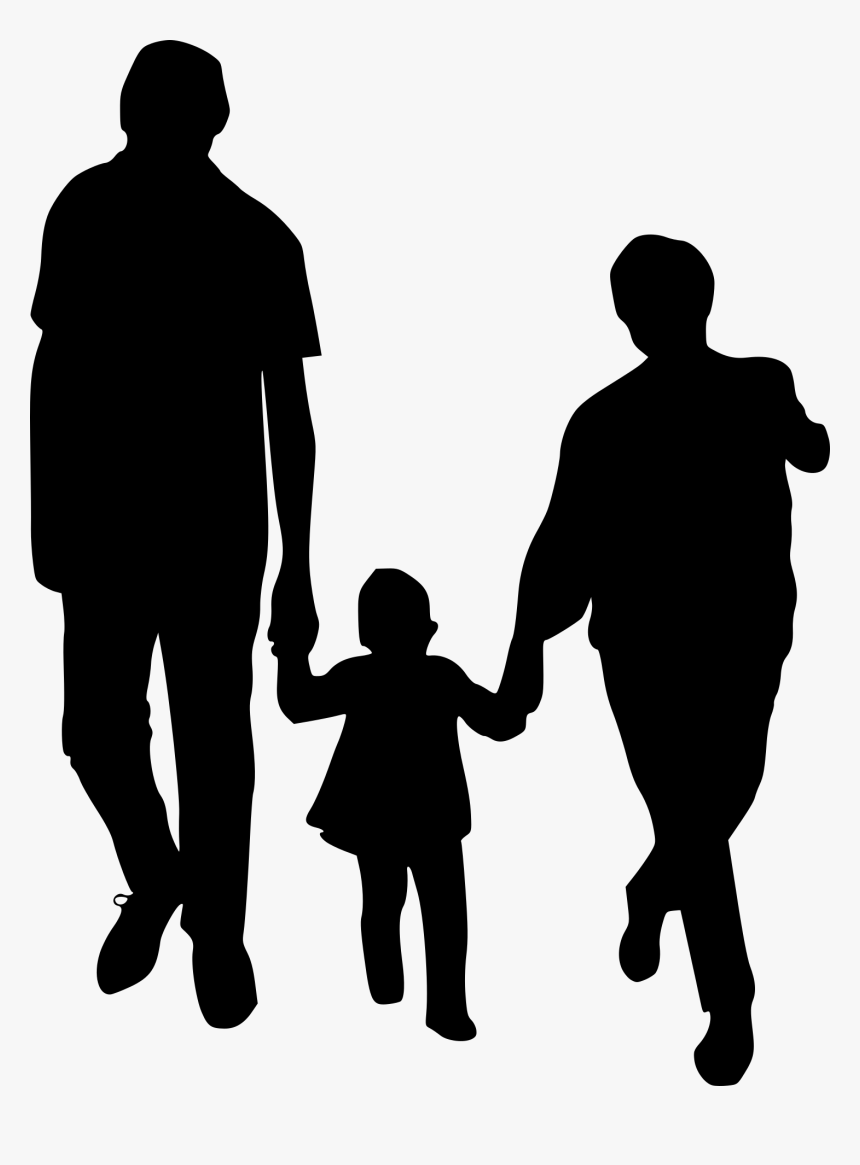 Transparent Couple Silhouette Holding Hands Png - Transparent Background Family Silhouette, Png Download