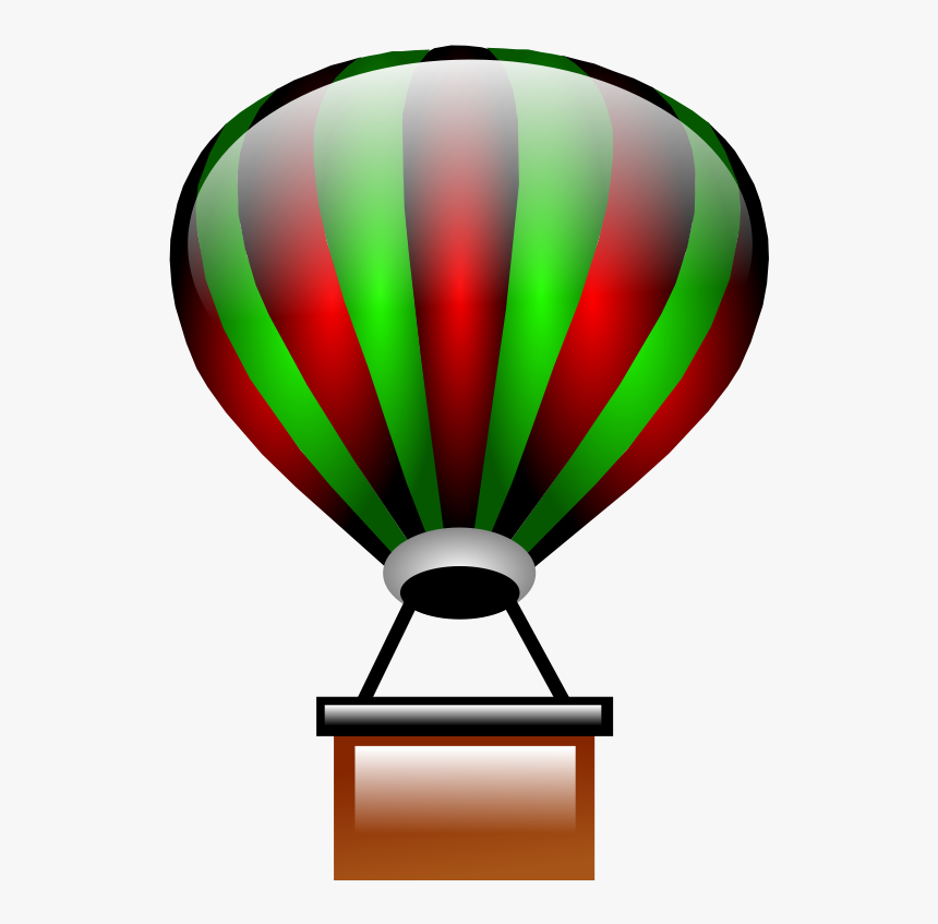 Balloon - Clip - Art - Red & Green Hot Air Balloon Clipart, HD Png Download