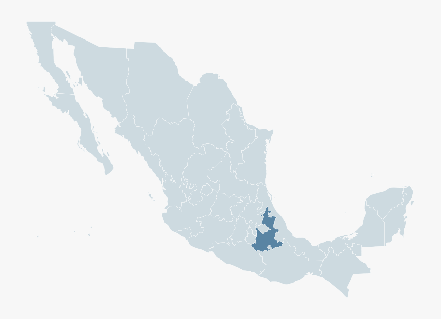 Mexico Map, Mx-pue - Mexico Mapa Png, Transparent Png