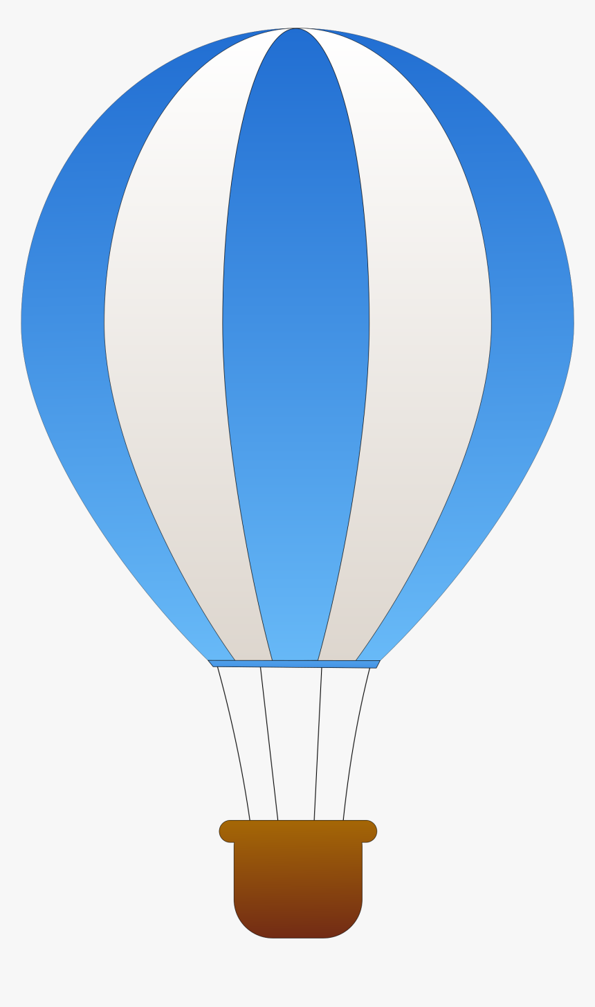 Vertical Striped Hot Air Balloons Clip Arts - Blue And White Hot Air Balloon, HD Png Download