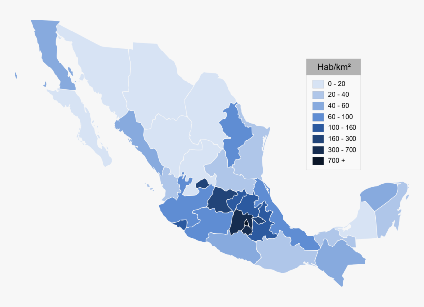 Densidad Demografica De Mexico, HD Png Download