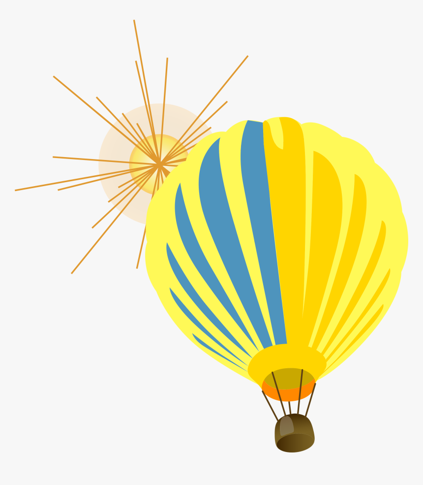 Hot Air Balloon Yellow Vector Clipart Image - Hot Air Balloon Clipart Vector Png, Transparent Png