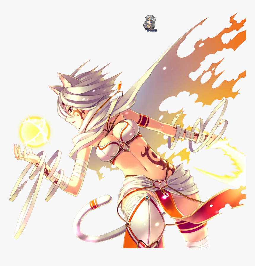 16 816k Kitsune 07 Dec - Anime Fire Cat Girl, HD Png Download