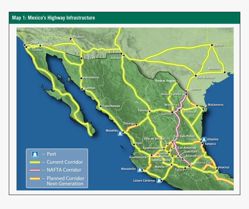 Mexico39s Evolving Network Of Modern Interstate Roadways - Atlas, HD Png Download