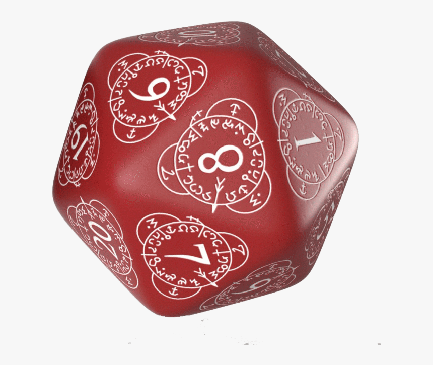 Polyhedral Dice Spindown D20 Level Counter Red / White - Throne Of Eldraine D20, HD Png Download