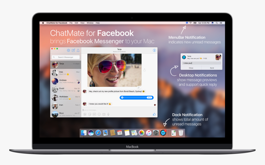 Chatmate For Facebook On Macbook - Mac Os X Sierra Spotlight, HD Png Download