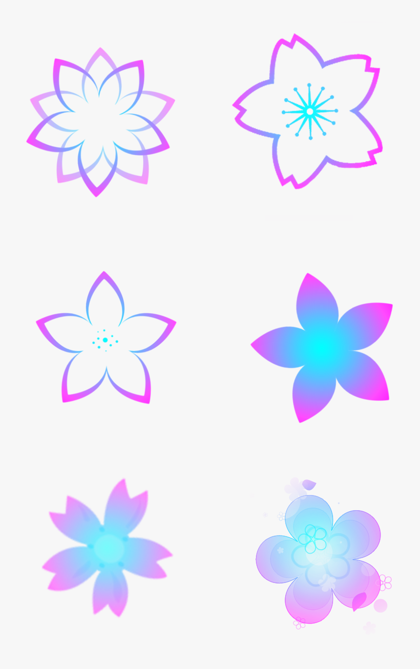 Fantasy Gradient Floral Decorative Elements Dreamy - Vector Graphics, HD Png Download