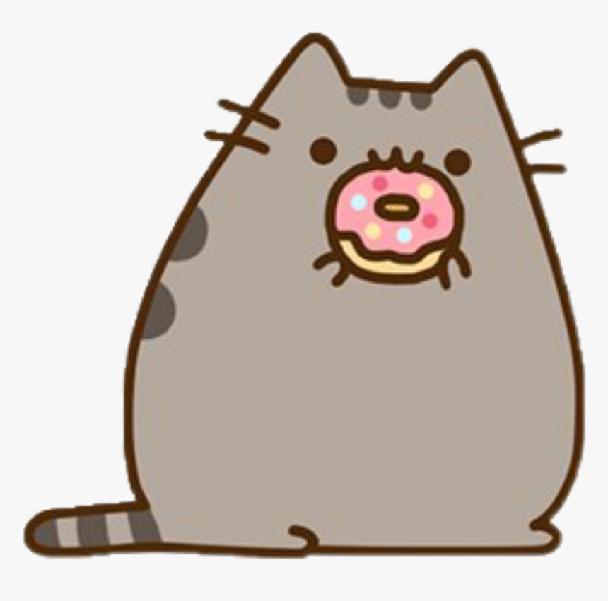 Transparent Push Pin Clipart - Pusheen Eating Donut, HD Png Download