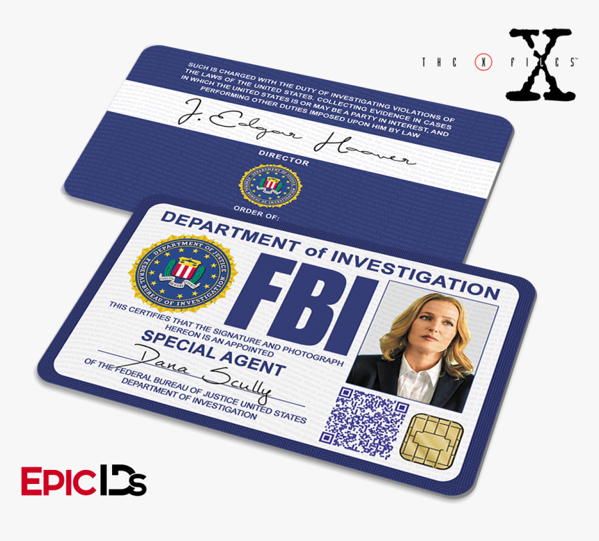 The X-files Inspired Dana Scully Fbi Special Agent - Fbi Special Agent Id, HD Png Download