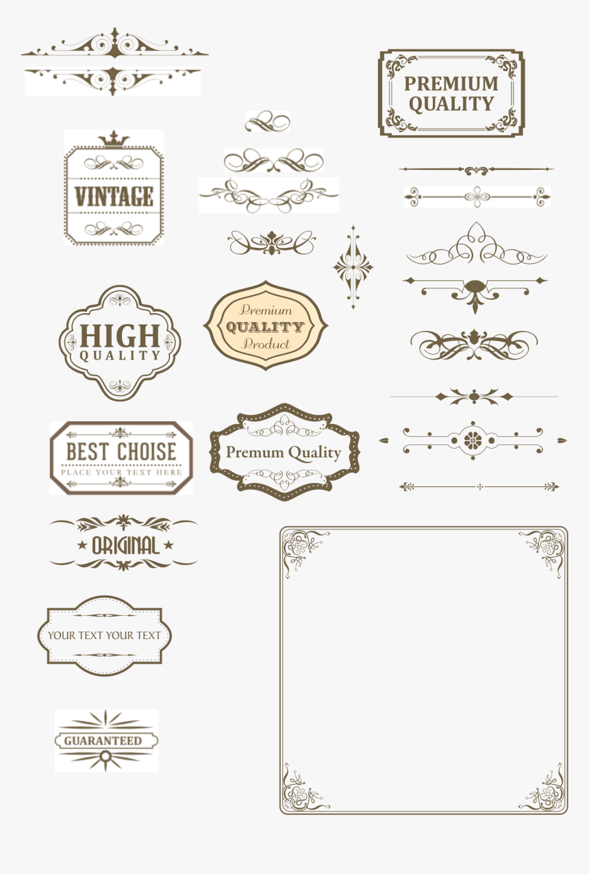 Vintage Dividers Png - Text Box Vintage Png, Transparent Png