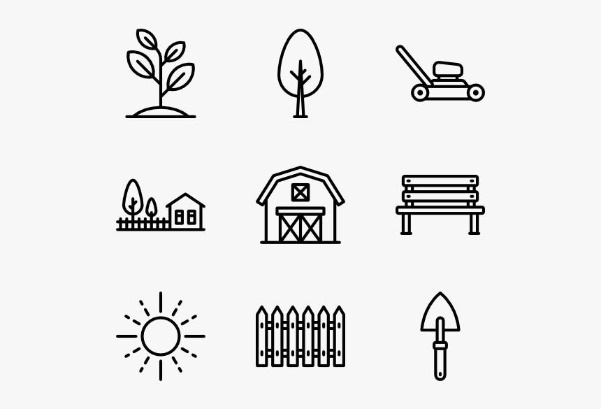 Linear Gardening Tools - Gardening Tools Icon, HD Png Download