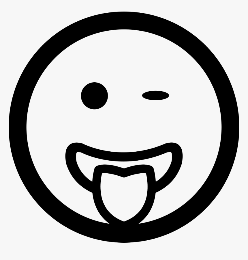 Winking Emoticon Smiling Face With Tongue Out Of The - Smiley Face Smile With Tongue Clipart, HD Png Download