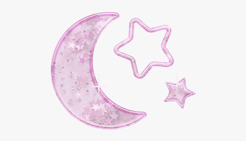 Get The Best Gif On Giphy - Pink Moon And Star, HD Png Download