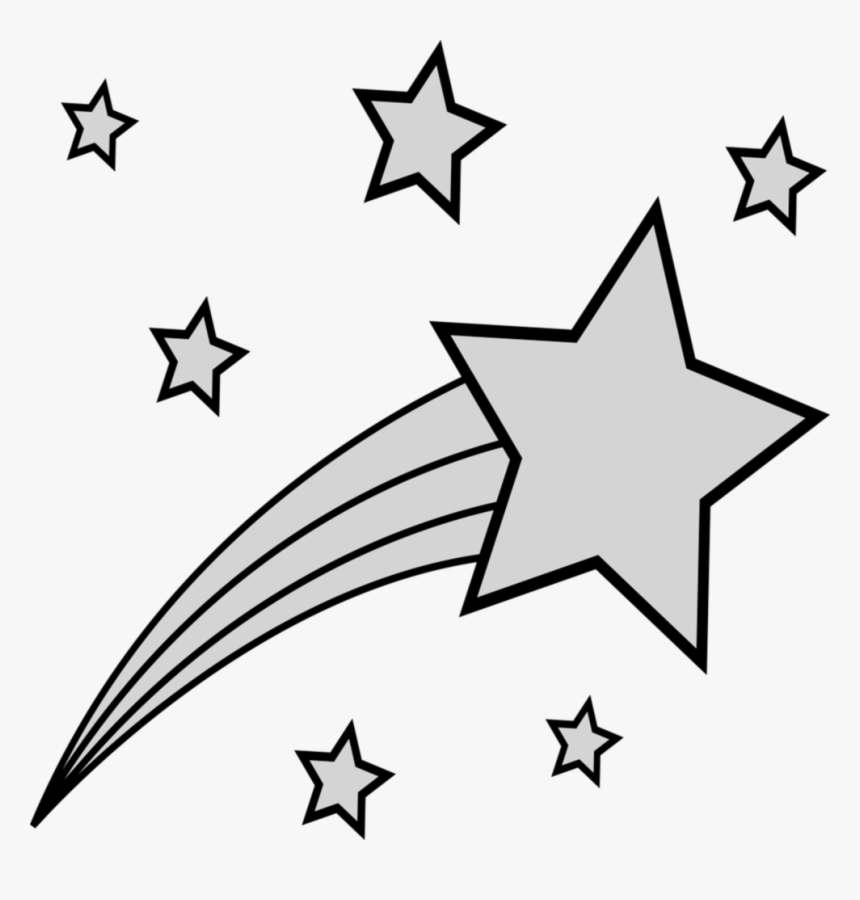 Shooting Star Colouring Page , Png Download - Star Picture For Colouring, Transparent Png