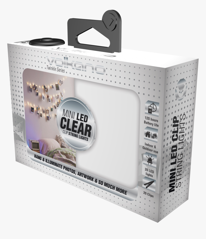 Volkano Twinkle Series Clip String Lights Clear - Box, HD Png Download