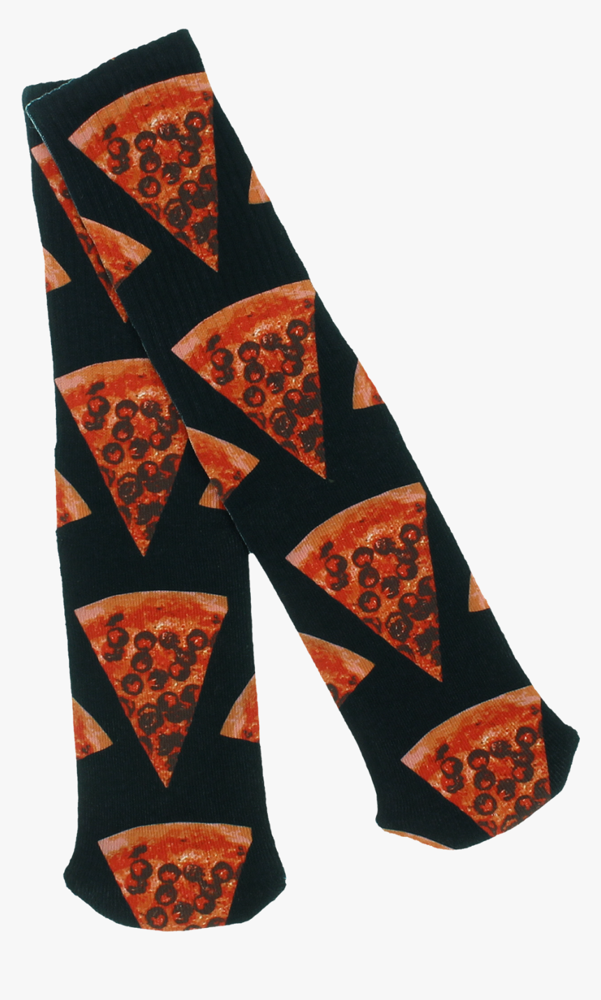 Skate Mental Pizza Slice Socks Black - Motif, HD Png Download