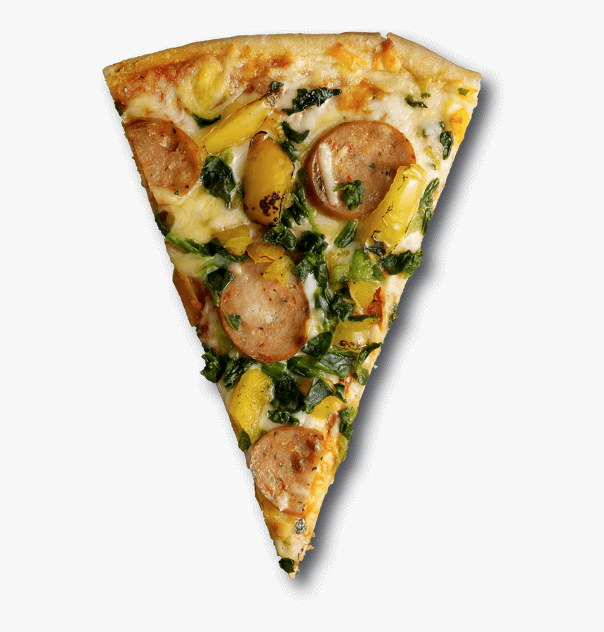 Chicken Sausage And Roasted Yellow Peppers - Vegetable Pizza Slice Png, Transparent Png