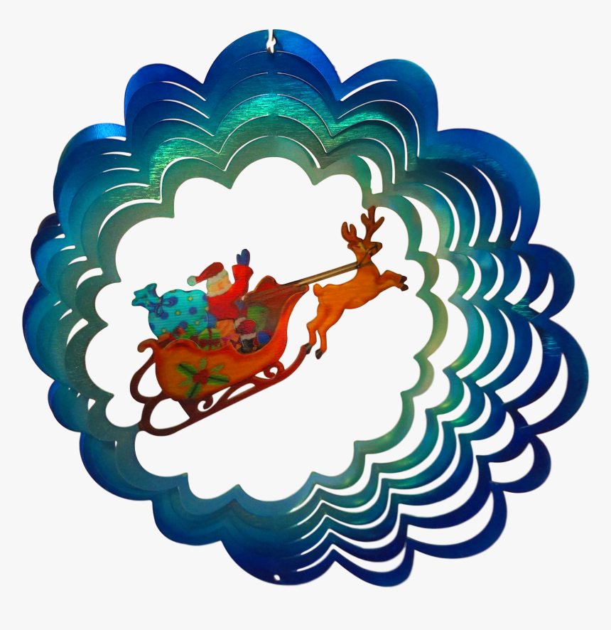 Santa And His Sleigh Christmas Holiday Painted Wind - Turkey, HD Png Download