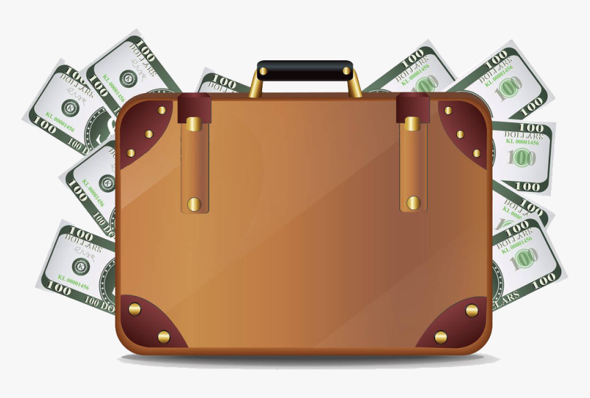 Transparent Dollars Clipart - Suitcase With Money Png, Png Download