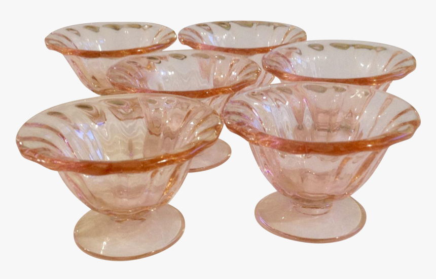 Vintage Fostoria Fairfax Rose Nut Open Salts, Salt - Png Depression Glass Clipart, Transparent Png