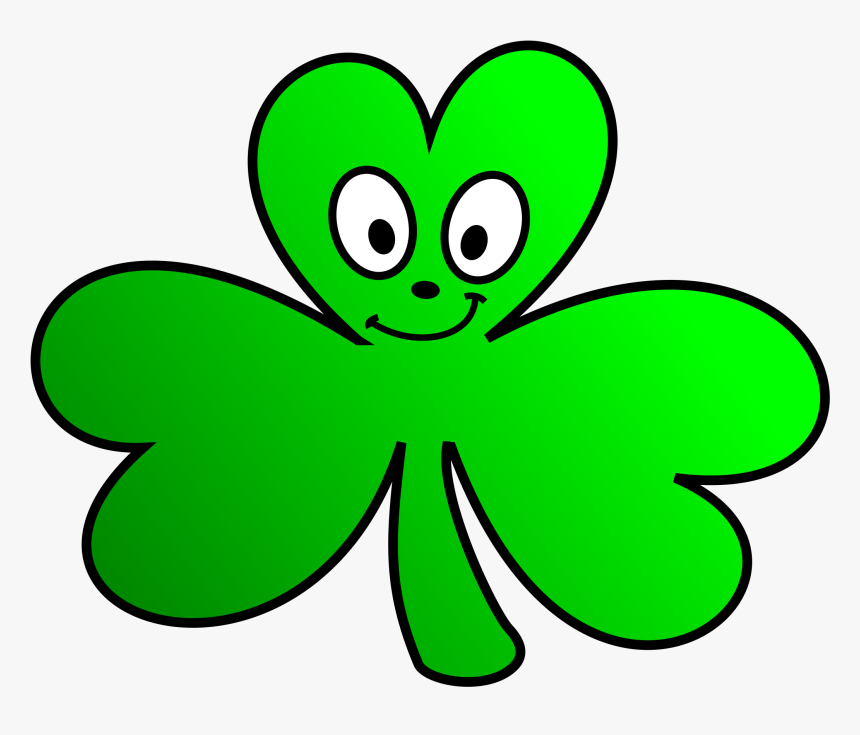 Green Shamrock Cartoon Face Clip Arts - Shamrock Clipart, HD Png Download