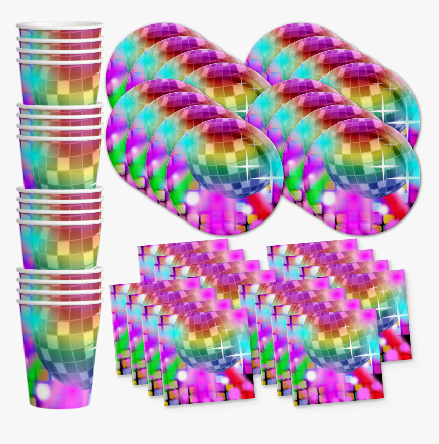 Disco Ball Birthday Party Tableware Kit For 16 Guests - Disco Themed Birthday Party, HD Png Download