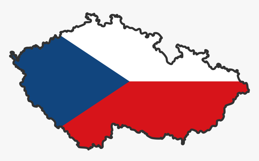 Czech Republic Flag Map Large Map - Czech Republic Flag Country, HD Png Download