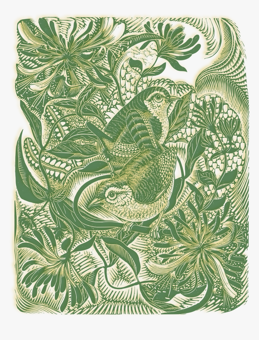 Birds In Forest - Wood Engraving, HD Png Download