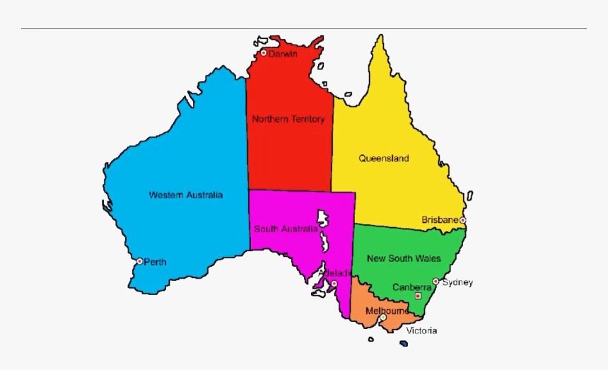 Australia Map With Names Png Image - Australia Map With Names, Transparent Png