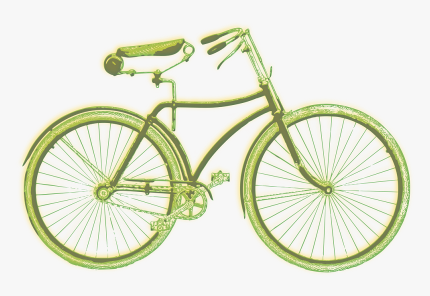 Vintage Bicycle - Vintage Bicycle Drawing Art, HD Png Download