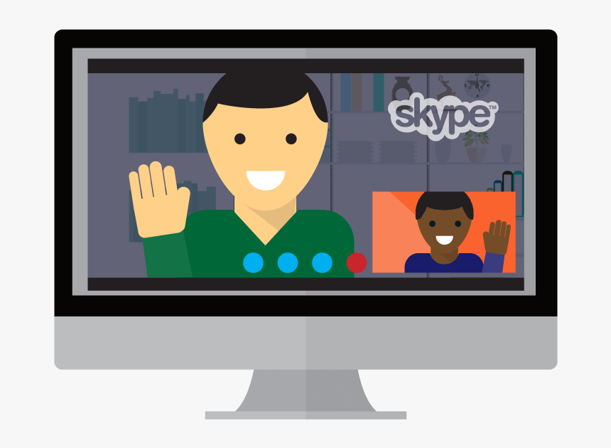 Use New Screen Blur Feature On Skype - Skype Call Illustration, HD Png Download