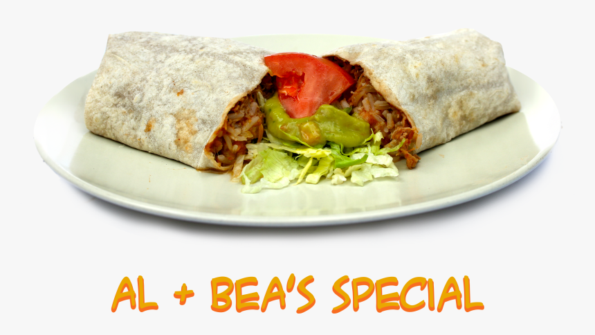 Burrito In Plate Png , Png Download - Fast Food, Transparent Png