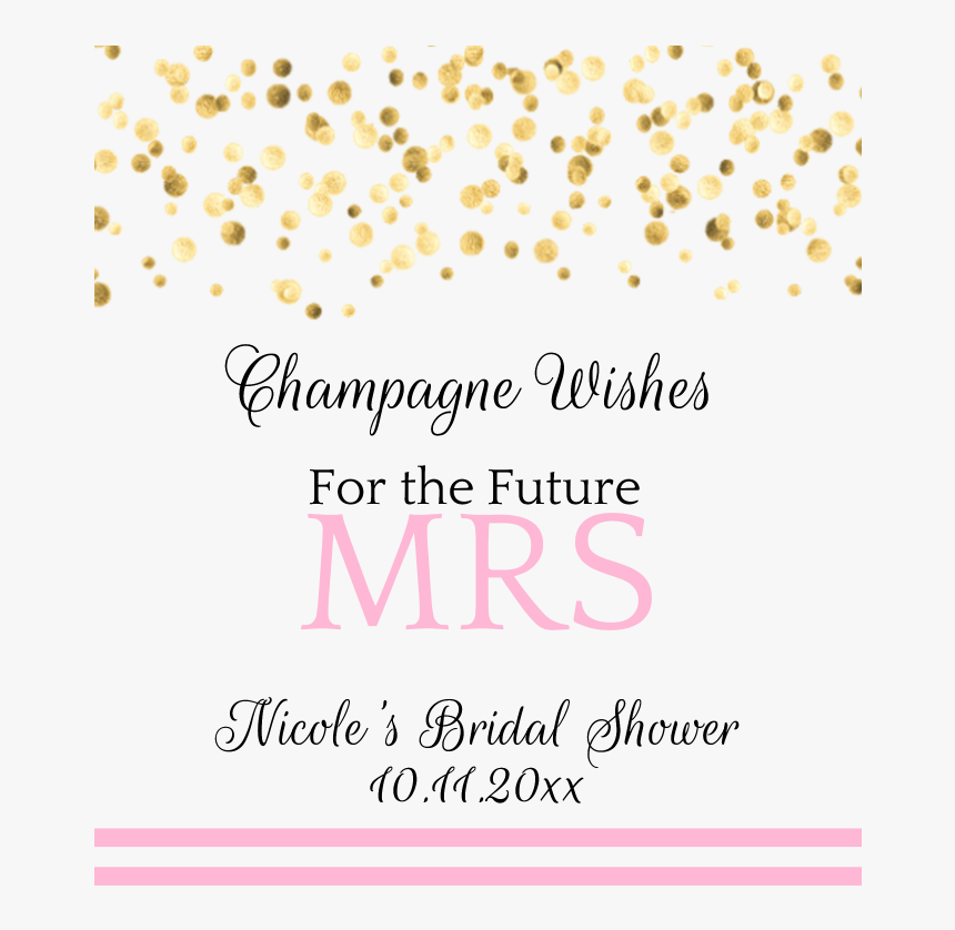 Wedding Champagne Label - Free Gold Confetti Png, Transparent Png