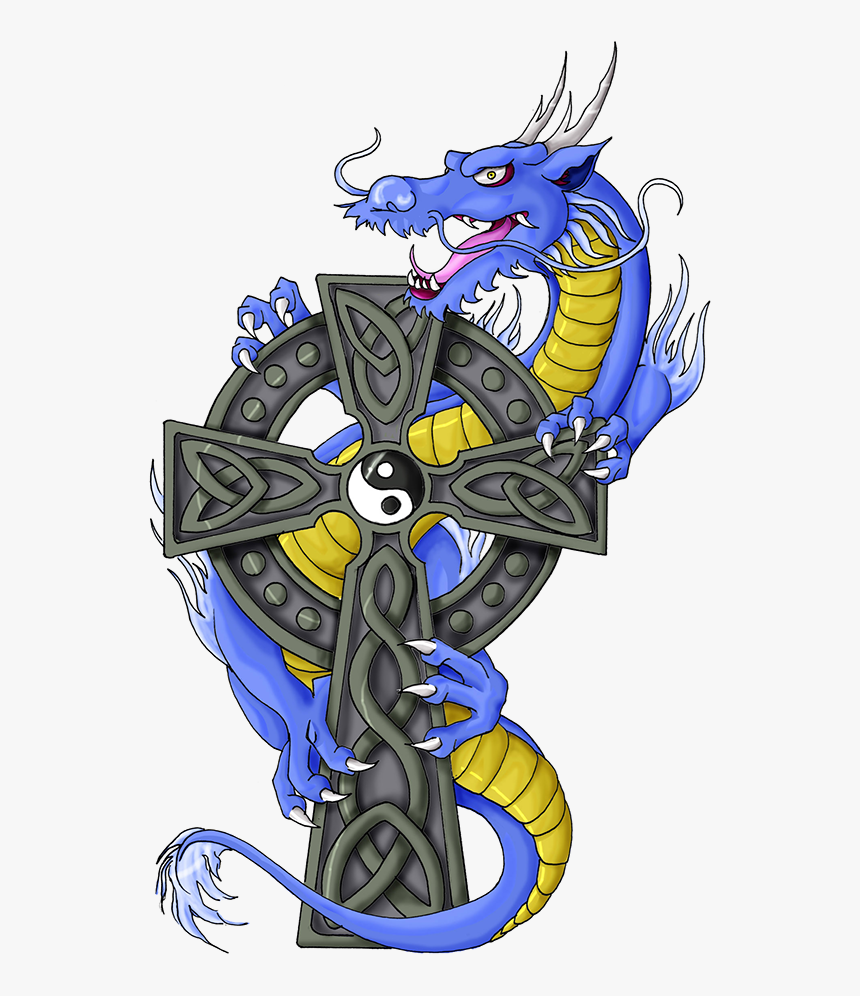 Dragon on Cross Tattoo: Celtic Power Meets Ancient Symbolism