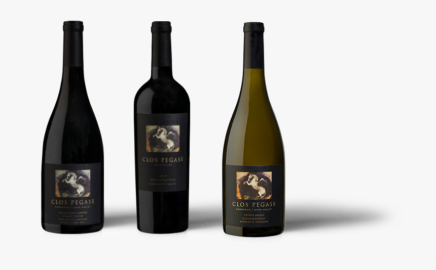 Three Clos Pegase Wine Bottles On A Map Of Calistoga - Champagne, HD Png Download