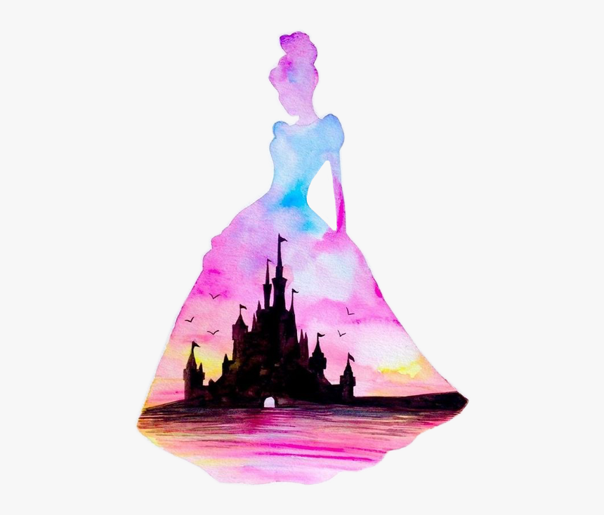 Painting Silhouette Disney Princess Art , Png Download - Disney Princess Silhouette Art, Transparent Png