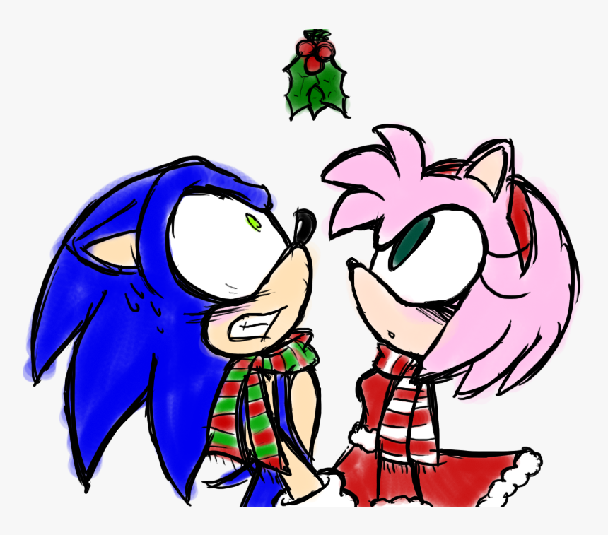 Mistletoe - - By Sonicschilidog - Under The Mistletoe - Under The Mistletoe Drawing, HD Png Download