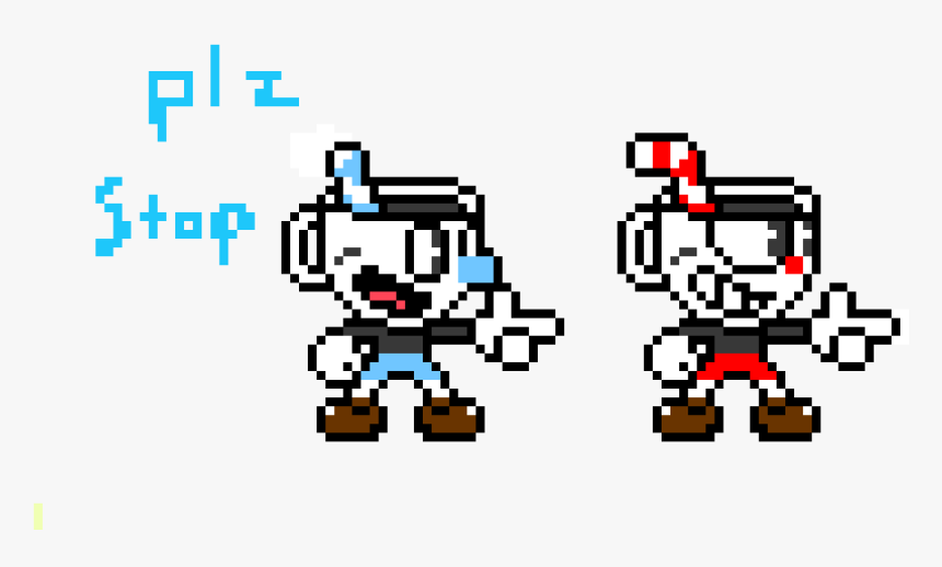 Stop Cuphead And Mugman , Png Download - Cuphead And Mugman Pixel Art, Transparent Png