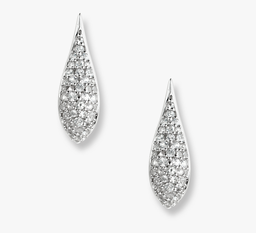 Nicole Barr Designs Sterling Silver Teardrop Earrings-white - Earrings, HD Png Download