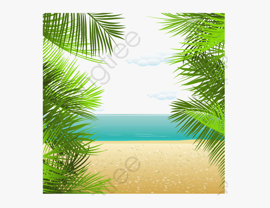 Great Beach Coconut Tree Decorative Background, Coconut - Summer Background, HD Png Download