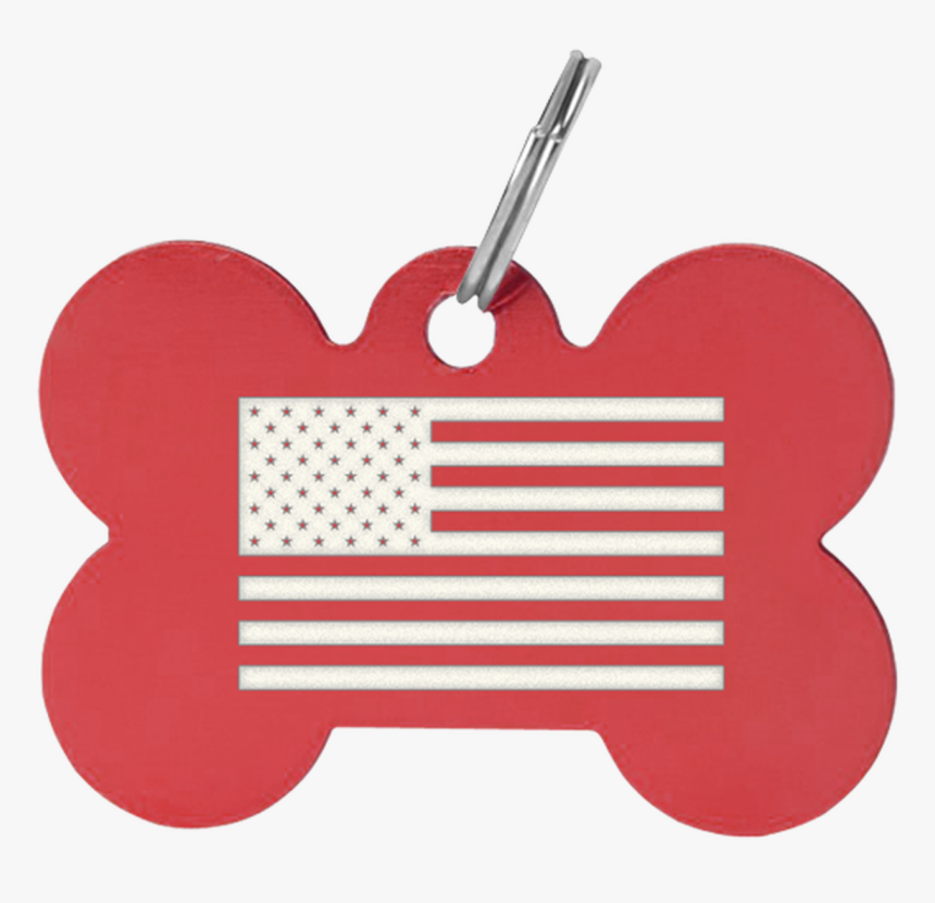 Bone Shaped Tag With Custom American Flag Laser Engraved - Coquelicot, HD Png Download