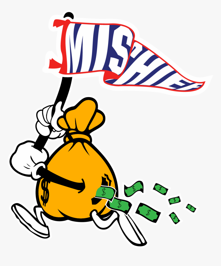 The Money Bag Running With Money Flying Out Is Suppose Cartoon Money