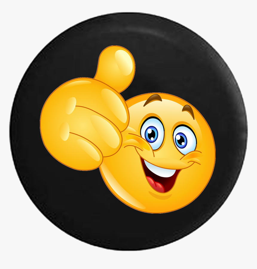 Smiling Thumbs Up Emoji Text Jeep Camper Spare Tire - Thumbs Up Emoji, HD Png Download