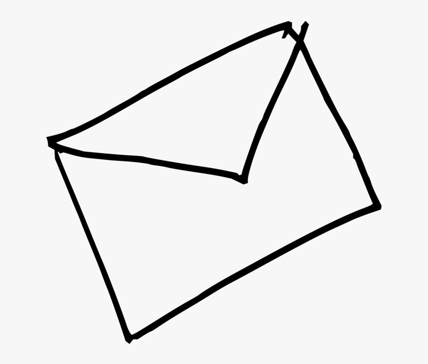 Computer Icons Drawing Letter Download Envelope Cc0 - Black And White Letter Clip Art, HD Png Download