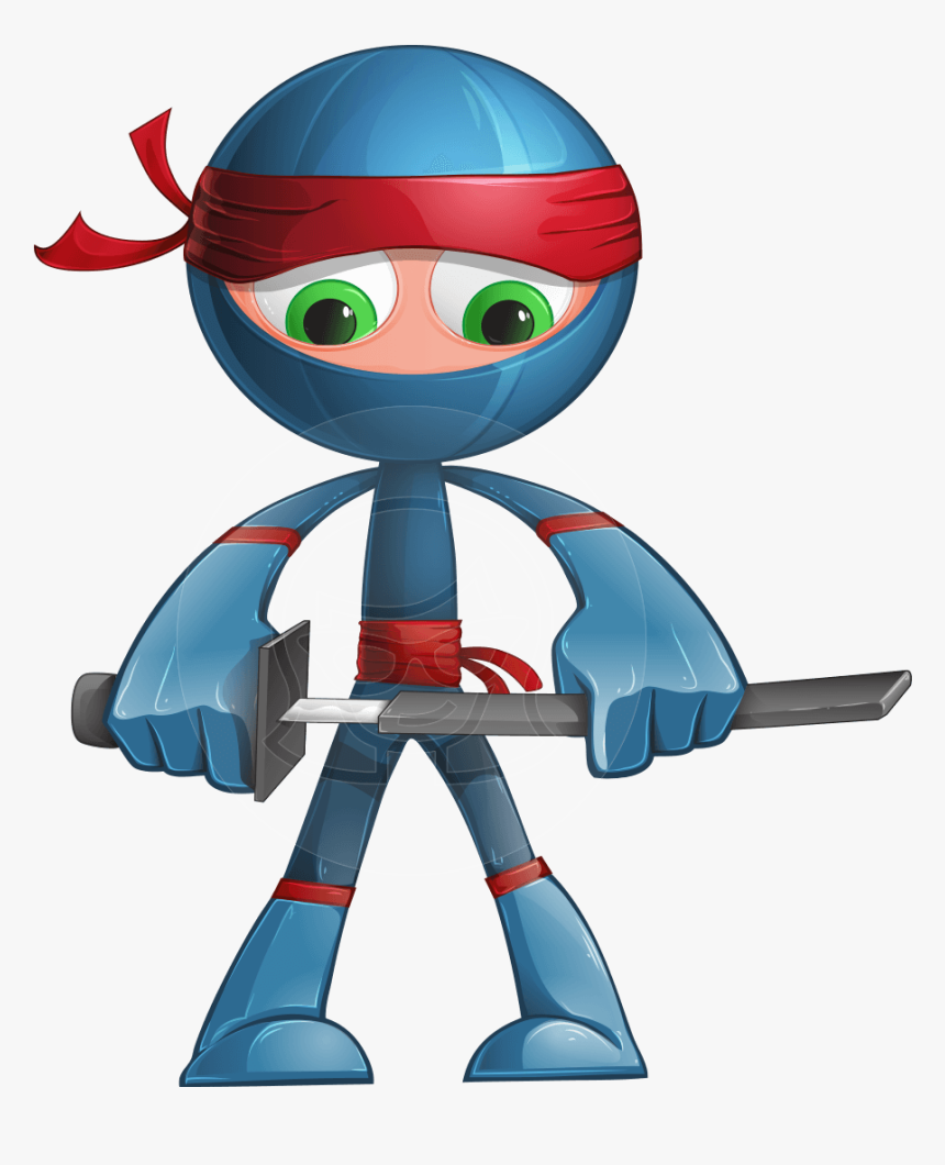 Ninja Clipart Jpeg - Blue Ninja Cartoon Png, Transparent Png