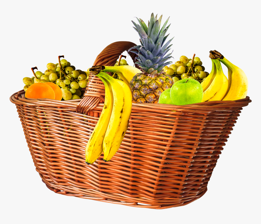 Fruits In Basket Png, Transparent Png