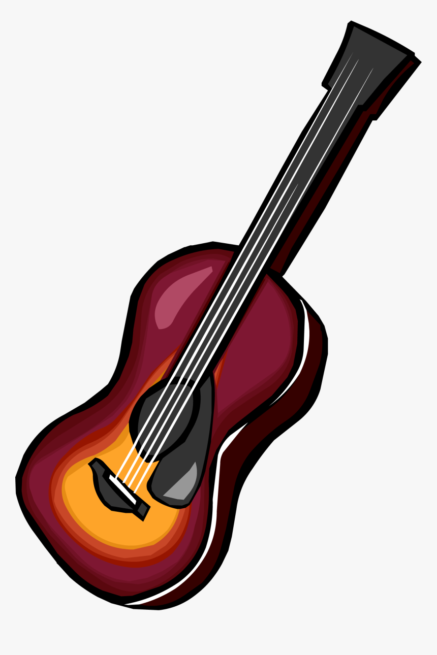 Official Club Penguin Online Wiki - Sunburst Guitar Red Blue, HD Png Download