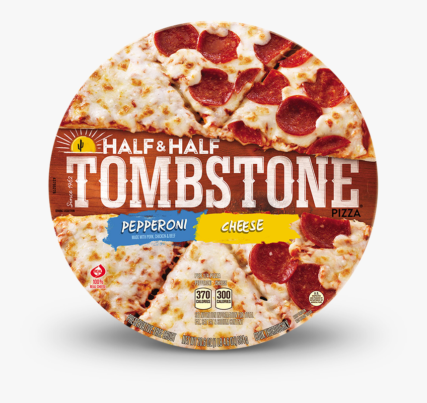 Tombstone Half & Half Pepperoni And Cheese Pizza - Tombstone Half And Half Pizza, HD Png Download