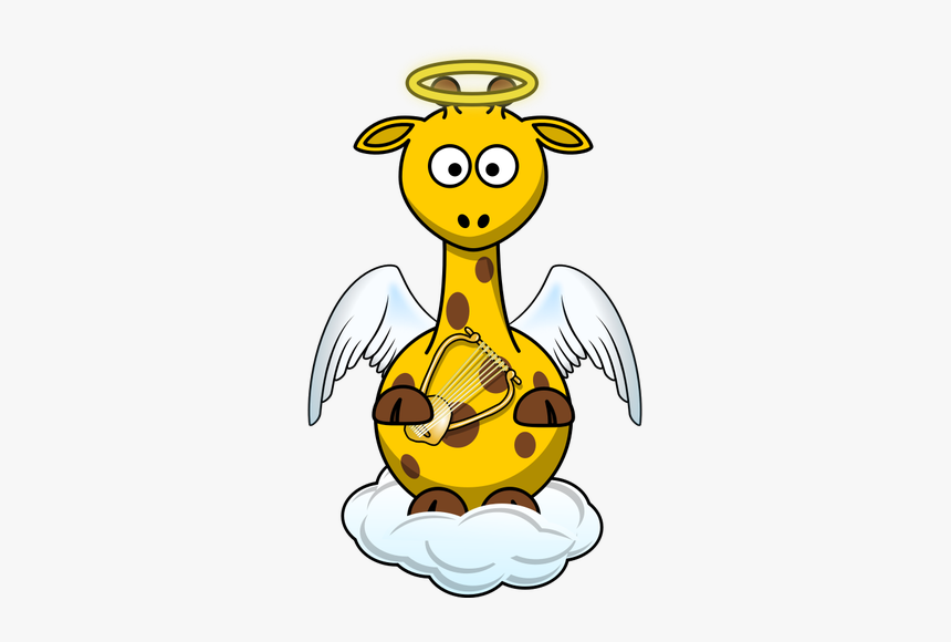 Angel Giraffe Vector Drawing - Cartoon Giraffe Clipart, HD Png Download
