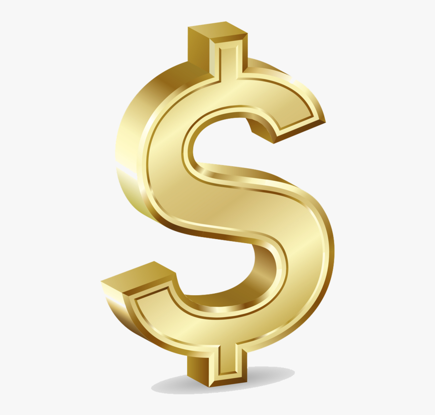 Gold Dollar Transparent Png - Transparent Background Gold Dollar Sign, Png Download